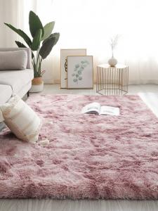 Xinglianxin Ковер 160х200 см для спальни и гостиной, моющийся, устойчивый к пятнам, утолщенный, окрашенный в розово-фиолетовый цвет