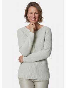 GOLDNER Облегающий фигуру пуловер из чистого хлопка каменного цвета