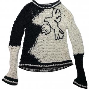 CHANEL 22C ранняя весенняя коллекция для отпуска вязаный топ women's черный белый