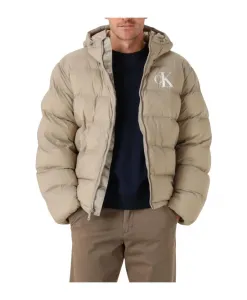 Мужская бежевая нейлоновая пуховая куртка Calvin Klein, бежевый