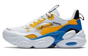 Кроссовки женские толстые низкие белый/винтажные желтый 361°