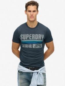 Расслабленная футболка в японскую полоску Superdry, цвет Eclipse Navy Marl