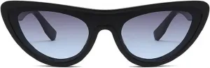 Женские солнцезащитные очки Melrose Sexy Cat Eye Punk, роскошные очки в стиле Y2K, винтажные модные очки-щитки для женщин 20261, Black Grey