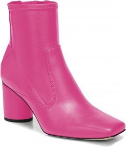 Женские ботильоны FOWT Go Go с квадратным носком, носочные, на высоком массивном каблуке, короткие с боковой молнией, мягкие, до середины икры, зимние и осенние, для улицы, повседневного ношения, офиса и поездок. Размеры 4-16 US, Pink