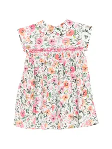 Платье с цветочным принтом и воротником Питер Пэн Siola, белый