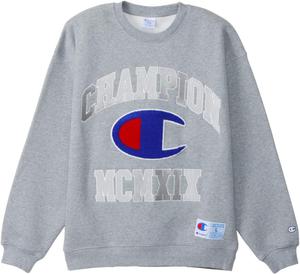 Мужская толстовка Champion Action Style C3-A030 с длинными рукавами, вышивкой и нашивками из синели, с круглым вырезом