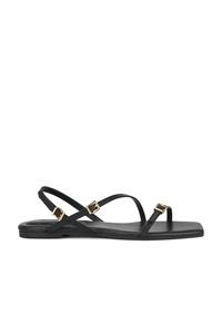 Carey Leather Strappy Flat Сандалии Simkhai, Black