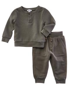 Великолепный комплект из 2 предметов: термофутболка и спортивные штаны для приключений Splendid, зеленый