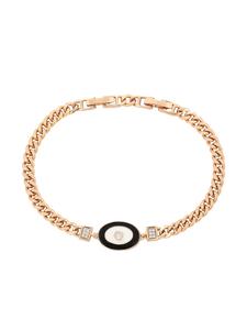 Faina Женский браслет-цепочка в стиле «якорное плетение» из розового золота и черного цвета