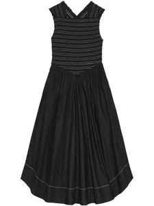 Платье со сборками GANNI, черный