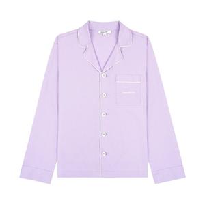Рубашка Sporty & Rich Serif Logo Pyjama Shirt, сиреневый/белый