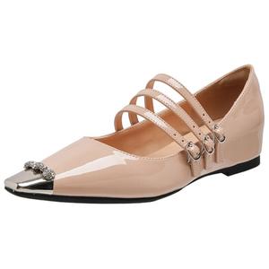 City camel Женские балетки Мэри Джейн абрикосовые, цвет Apricot