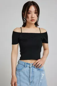 Многослойный вязаный топ Rienda, цвет Black