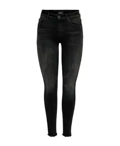 Узкие джинсы с рваным краем Only, черный