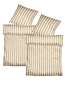 Jack Комплект постельного белья Renforcé из 4 предметов, 135x200 см, в полоску, бежевого цвета