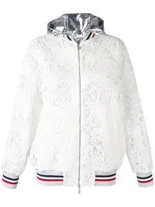 Куртка с капюшоном  и вышивкой MONCLER, белый