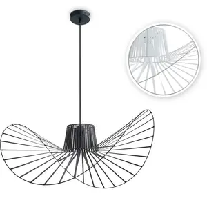 Подвесной светильник HUGO PD1 E27 с совместимым диммером и лампочкой Paco Home, черный