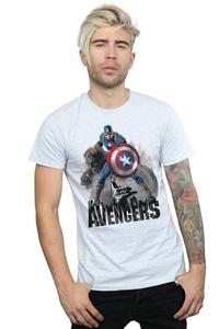 Футболка с изображением Капитана Америки в позе действия Marvel, серый