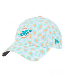 Дошкольная шапка White Miami Dolphins Active Leopard 9TWENTY с регулируемой головкой New Era