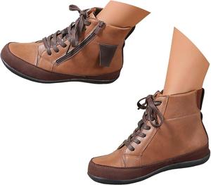 Женские ботильоны на низком каблуке, женские ботильоны 2025 года с поддержкой свода, модные ботильоны без каблука на шнуровке с боковой молнией, винтажные короткие ботинки, широкая посадка, осенние удобные прогулочные балетки Generic, Brown