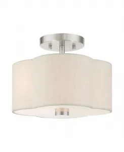 Полупотолочный светильник Solstice 2 Livex, серебристый оттенок