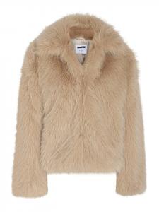 Noisy may Теплая, стильная куртка из искусственного меха кремового цвета