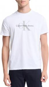 Мужская футболка с круглым вырезом и монограммой Calvin Klein, Classic White