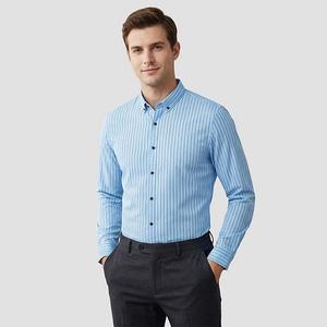 Мужская рубашка поло Slim Fit с длинным рукавом, стретч, без складок Cloudstyle, Light Blue