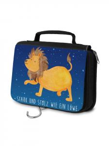 Mr. & Mrs. Panda Косметичка со знаком зодиака Лев и надписью, выполненной в небесно-голубом цвете