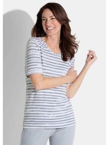 GOLDNER Короткий размер: Футболка серого/белого цвета/с узором