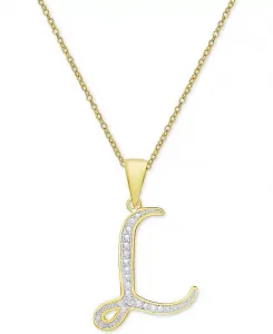 Ожерелье с кулоном-инициалом в форме бриллианта, 18 дюймов, из серебра, золота и розового золота Macy'S, l/gold