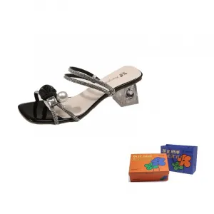 WOXXXN Женские сандалии на одной застежке черные, цвет Black