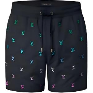 Lv Blason Gradient вышитые шорты LOUIS VUITTON, синий