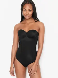 Моделирующие стринги с сильной компрессией для контроля живота Leonisa Shapewear, черный