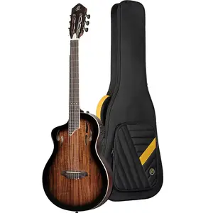 Акустико-электрическая гитара Ortega RTPDLX-ACA-L серии TourPlayer с корпусом из массива окоуме, узкой грифовой частью, 6-струнной нейлоновой настройкой и чехлом для левой руки
