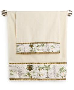 Хлопковое полотенце для рук colony palm tree с каймой, 40 см x 76 см. Avanti, Ivory