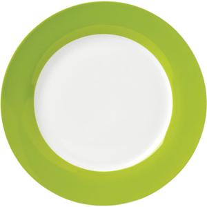 Тарелка для еды van Well Vario из фарфора, подходит для посудомоечной и микроволновой печи, Ø 26,5 см Van Well, зеленый/белый