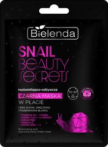 Bielenda, SNAIL BEAUTY SECRETS, Осветляющая и питательная черная тканевая маска, 1 шт.