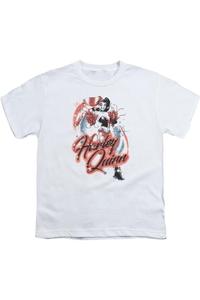 Футболка с коротким рукавом для детей с аэрографией Batman и Harley Gildan, белый