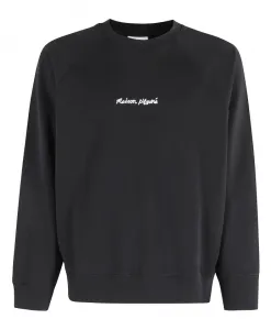 Толстовка большого размера с надписью, выполненной от руки. Maison Kitsunã, черный