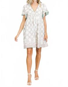 Грета V-образный вырез мини-платье в сиреневом цвете Clara the Label