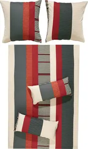 Постельное белье красно-антрацитовое 1x 155x220 см + 1x 40x80 см REDBEST