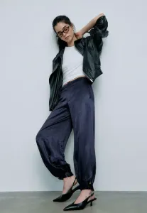 Стильные брюки-баллоны Stradivarius, Dark Blue