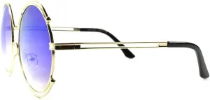 Женские дизайнерские солнцезащитные очки KISS с зеркальными линзами, увеличенного размера, круглой формы, Gold / Green