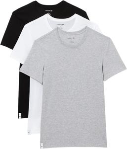 Мужская майка Lacoste Slim Fit, 100% хлопок, 3 шт, White/Dove Grey/Black