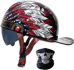 Шлем-бейсболка мотоциклетный YMKJGZS с принтом, черный