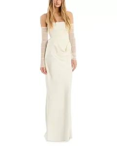 Платье-Макси с драпировкой Rotate, белый