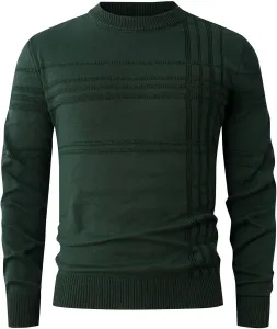 Мужской свитер с круглым вырезом, теплый, объемный, с длинными рукавами