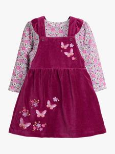 Детский комплект топ и платье с бабочками JoJo Maman Bébé, Plum