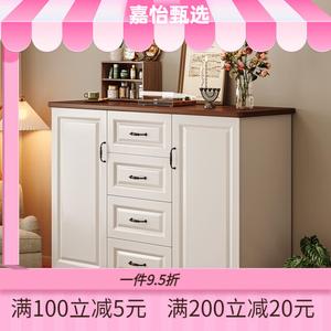 Mansfield Комод 100 см для спальни и гостиной из дерева, 2 дверцы и 4 ящика, цвет белый + темный орех